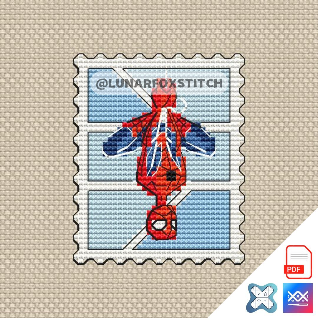 Spider mini postage stamp cross stitch pattern