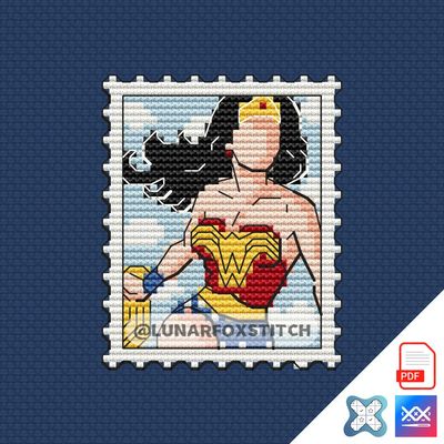 Hero mini postage stamp cross stitch pattern