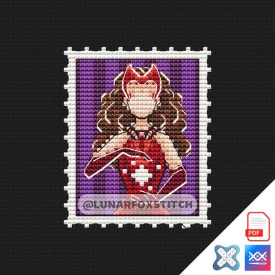 Witch mini postage stamp cross stitch pattern