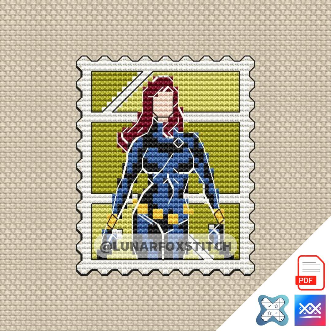 Hero mini postage stamp cross stitch pattern