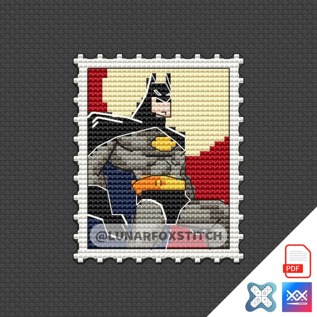 Hero mini postage stamp cross stitch pattern