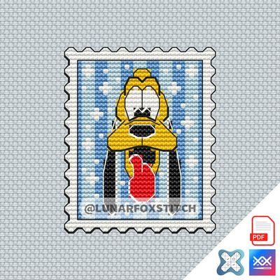 Dog mini postage stamp cross stitch pattern