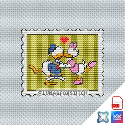 Ducks mini postage stamp cross stitch pattern