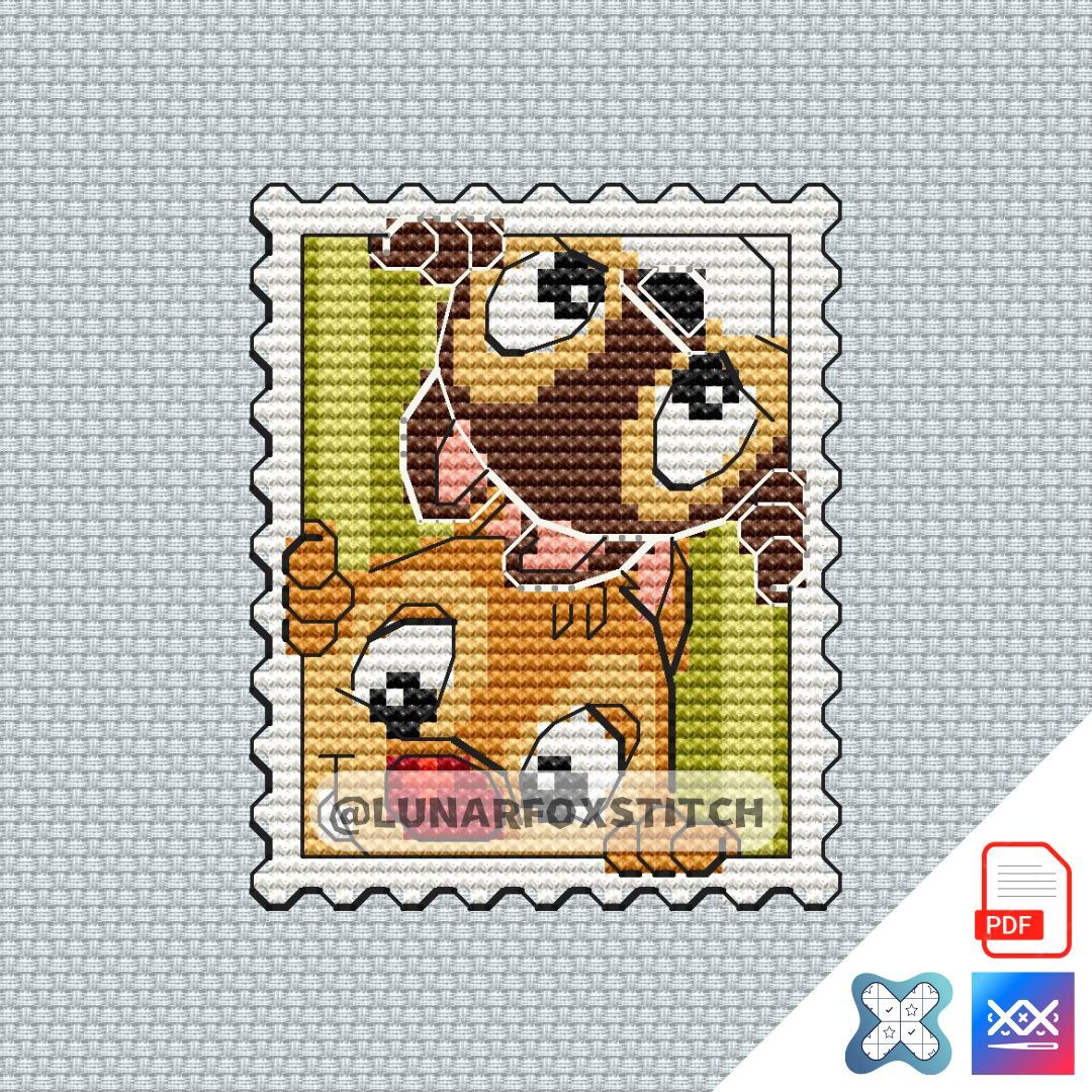 Chipmunk boys mini postage stamp cross stitch pattern