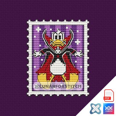 Halloween duck  mini postage stamp cross stitch pattern