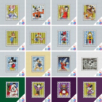 Mouse friends - set of 16 mini postage stamp cross stitch pattern
