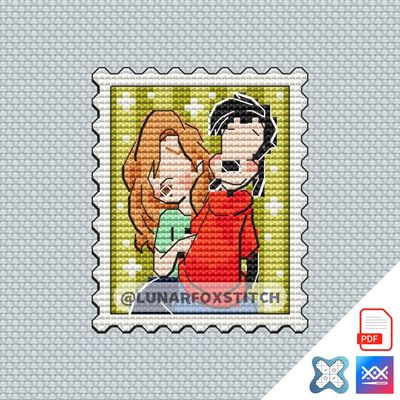 Dogs love mini postage stamp cross stitch pattern