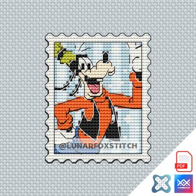 Dog mini postage stamp cross stitch pattern