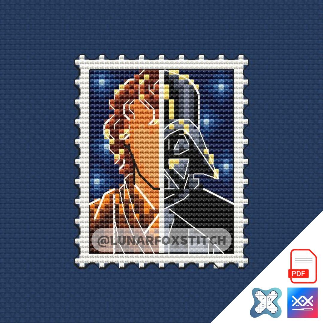 Villain mini postage stamp cross stitch pattern