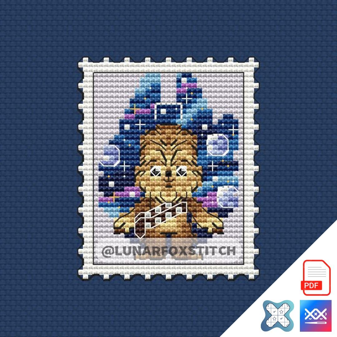 Beast mini postage stamp cross stitch pattern