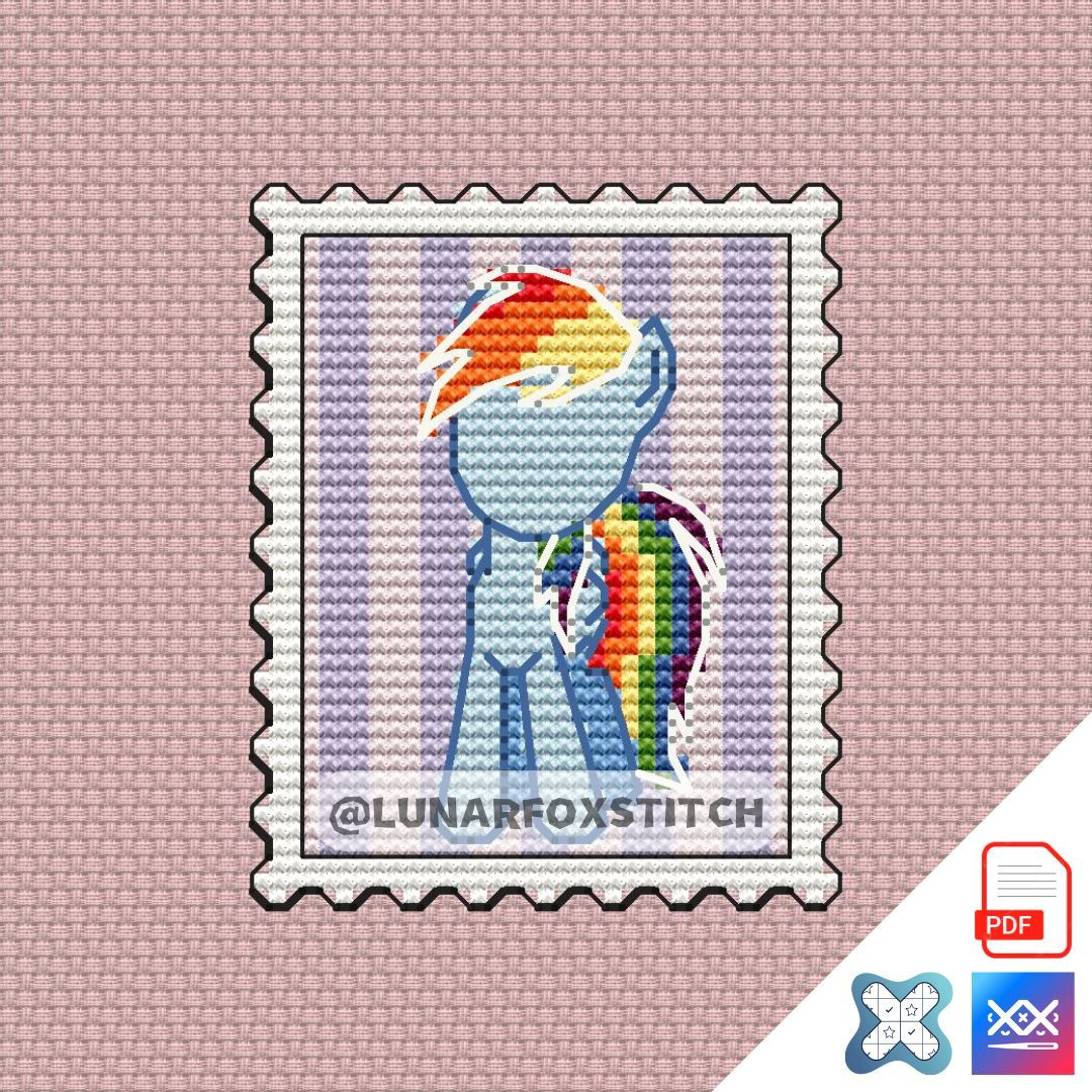 Pony mini postage stamp cross stitch pattern