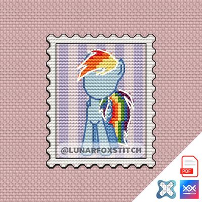 Pony mini postage stamp cross stitch pattern
