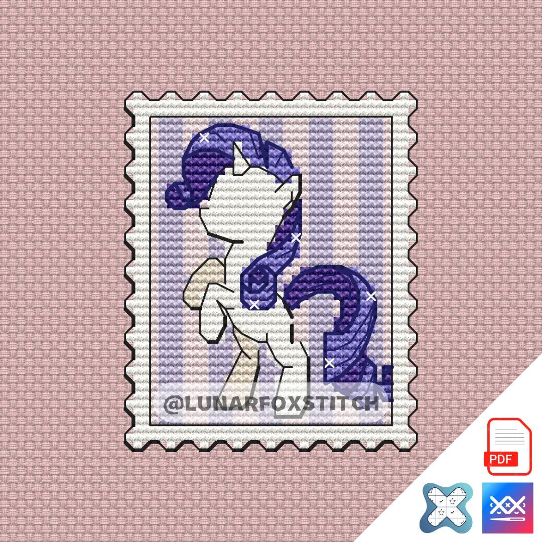 Pony mini postage stamp cross stitch pattern