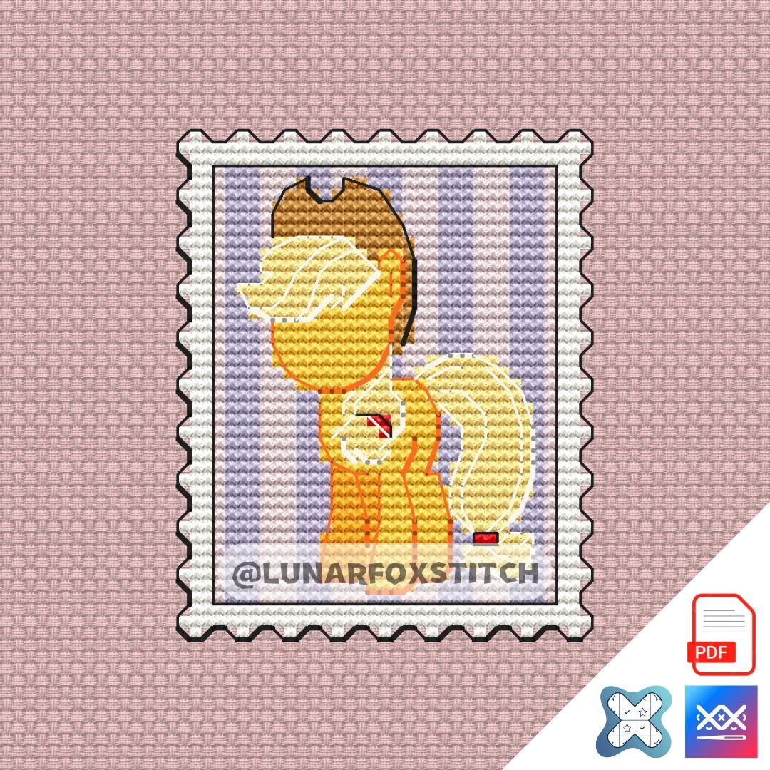 Pony mini postage stamp cross stitch pattern