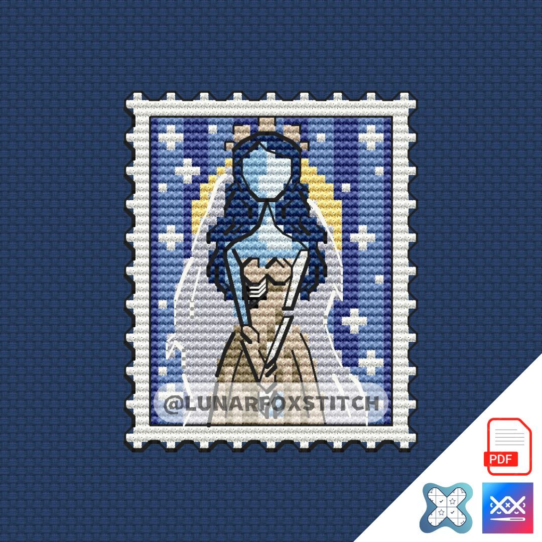 Bride mini postage stamp cross stitch pattern