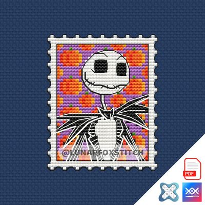 Jack mini postage stamp cross stitch pattern