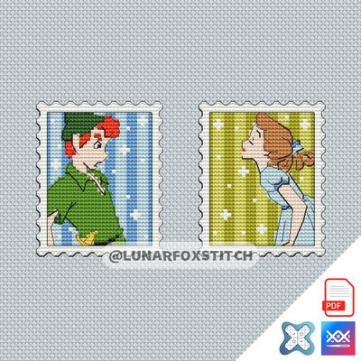 Love story mini postage stamp cross stitch pattern
