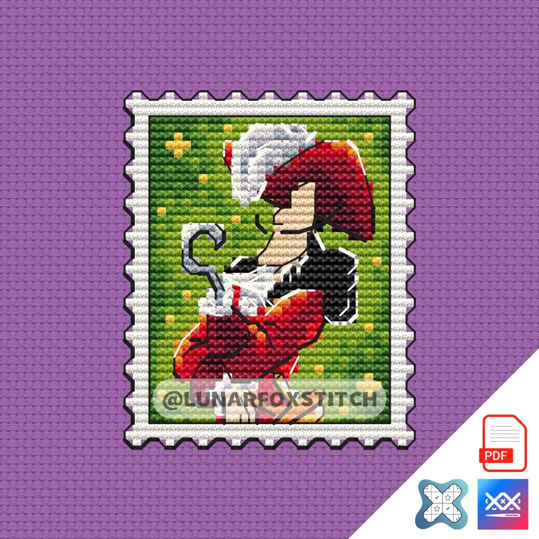 Pirate captain mini postage stamp cross stitch pattern