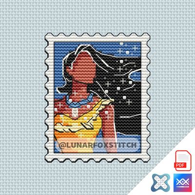 Princess mini postage stamp cross stitch pattern
