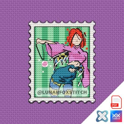 Witch mini postage stamp cross stitch pattern