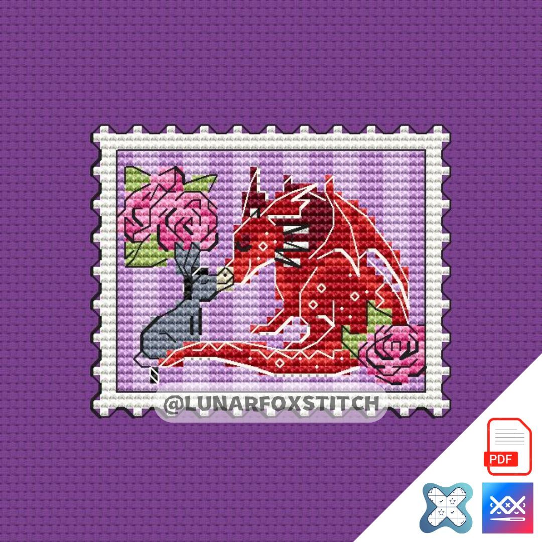 Love mini postage stamp cross stitch pattern