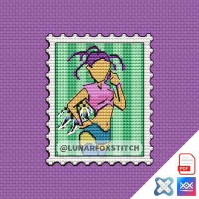 Witch mini postage stamp cross stitch pattern