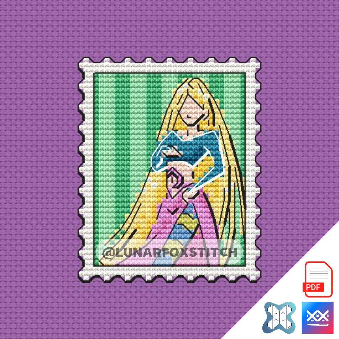 Witch mini postage stamp cross stitch pattern