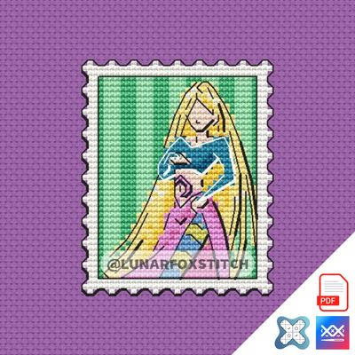 Witch mini postage stamp cross stitch pattern
