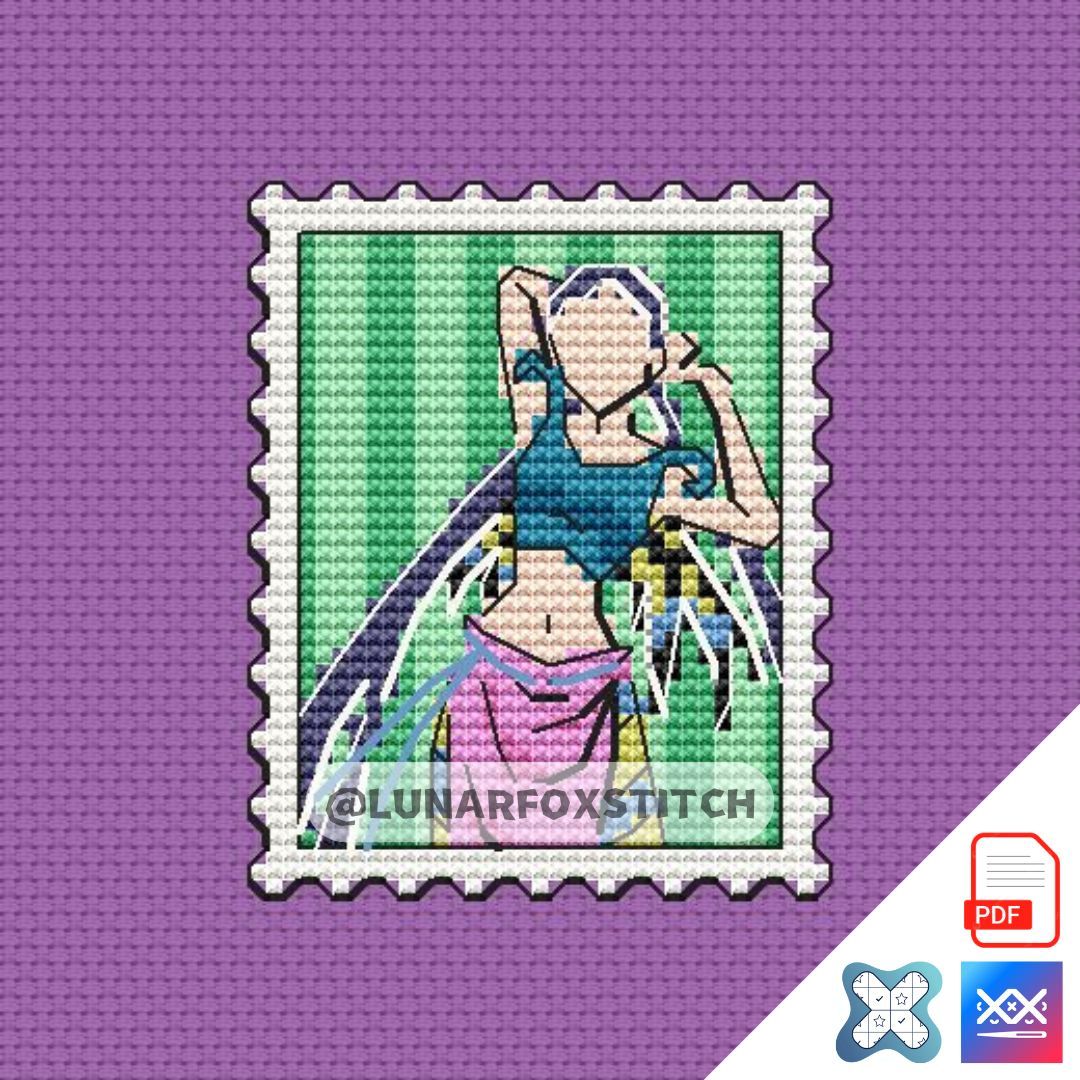 Witch mini postage stamp cross stitch pattern