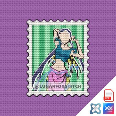 Witch mini postage stamp cross stitch pattern