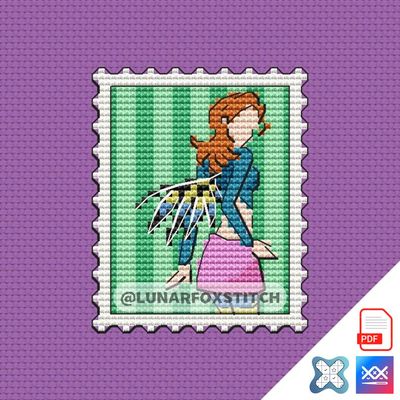 Witch mini postage stamp cross stitch pattern