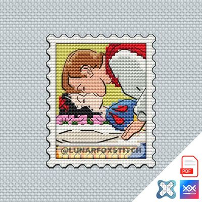 Princess and prince mini postage stamp cross stitch pattern