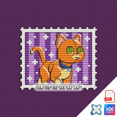 Robot girl mini postage stamp cross stitch pattern