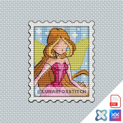 Fairy mini postage stamp cross stitch pattern