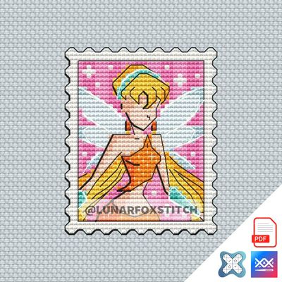 Fairy mini postage stamp cross stitch pattern