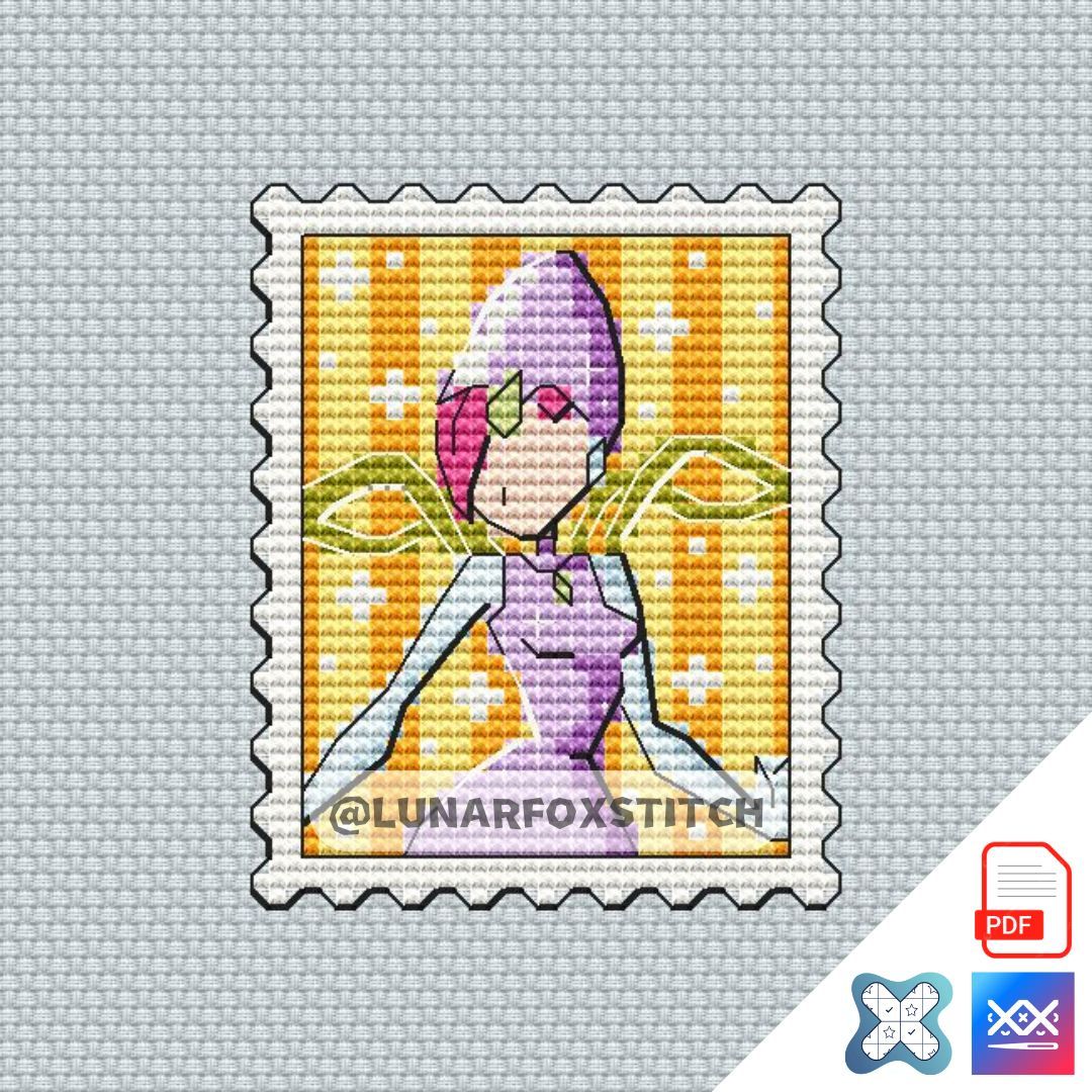 Fairy mini postage stamp cross stitch pattern