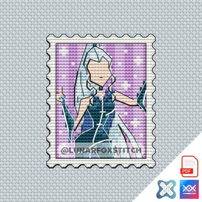 Fairy villain mini postage stamp cross stitch pattern