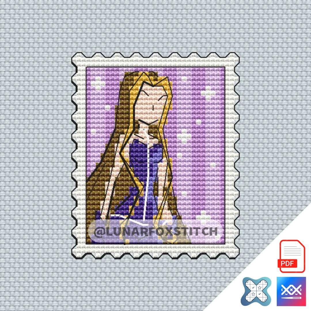 Fairy villain mini postage stamp cross stitch pattern