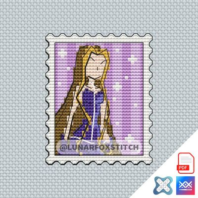 Fairy villain mini postage stamp cross stitch pattern