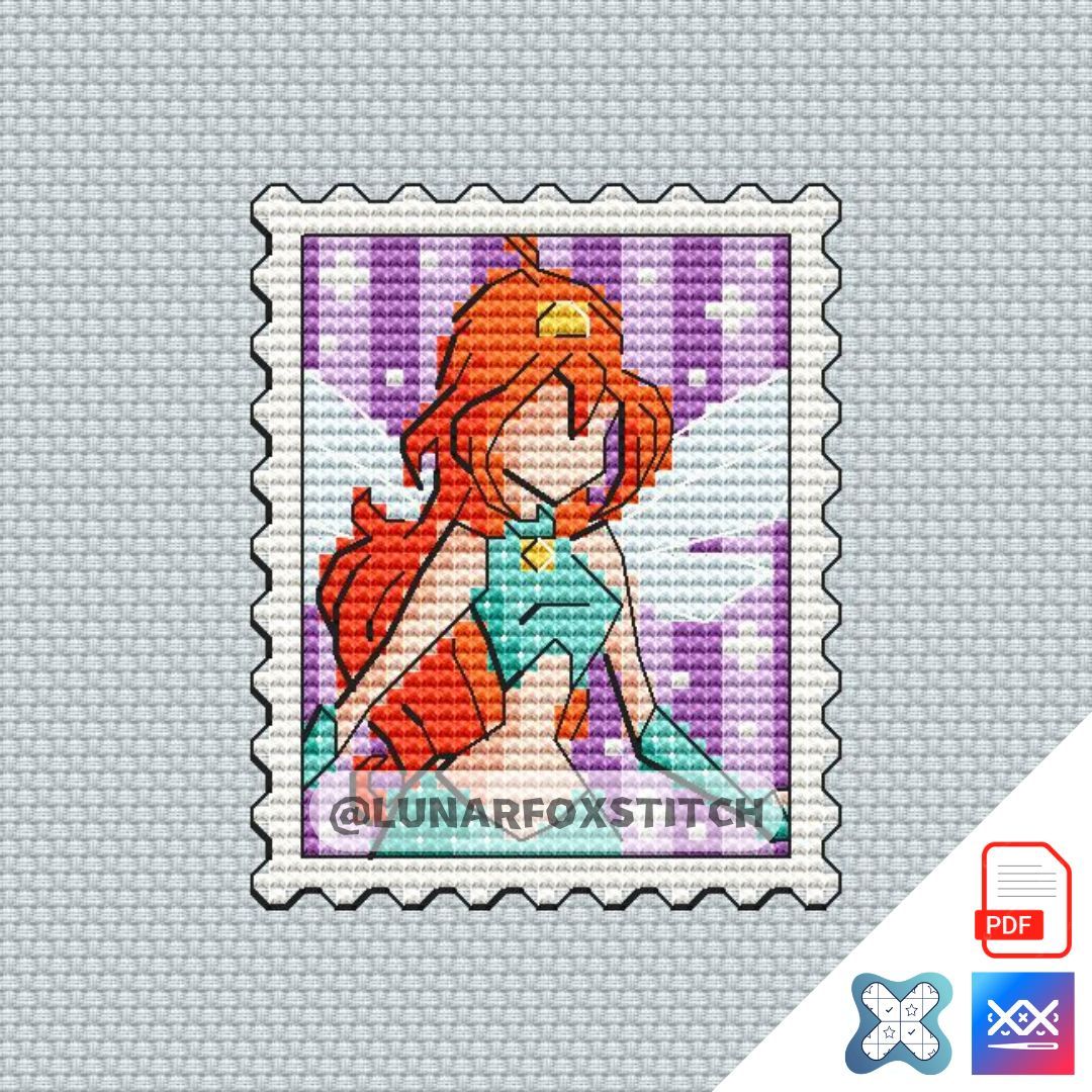 Fairy mini postage stamp cross stitch pattern