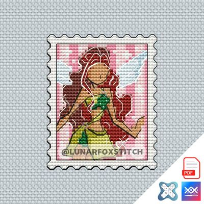 Fairy mini postage stamp cross stitch pattern