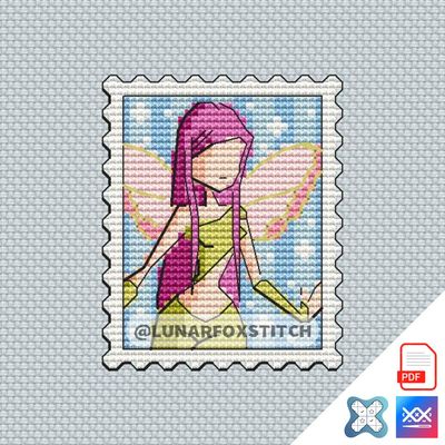 Fairy mini postage stamp cross stitch pattern