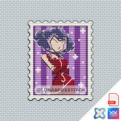 Fairy villain mini postage stamp cross stitch pattern