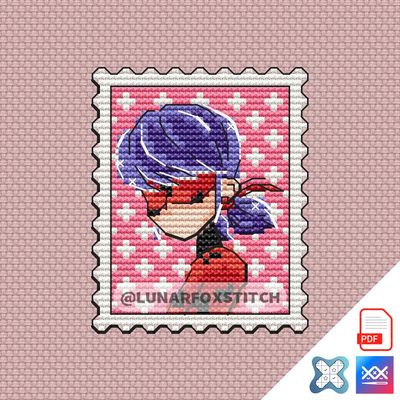 Ladybug mini postage stamp cross stitch pattern