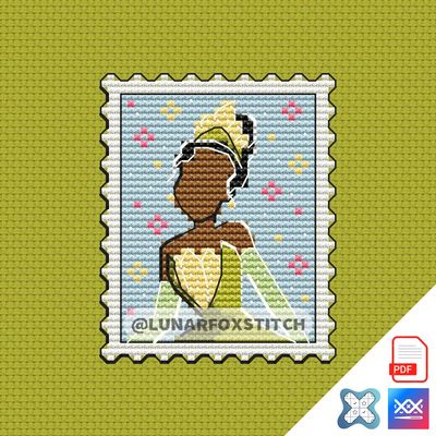 Frog princess mini postage stamp cross stitch pattern