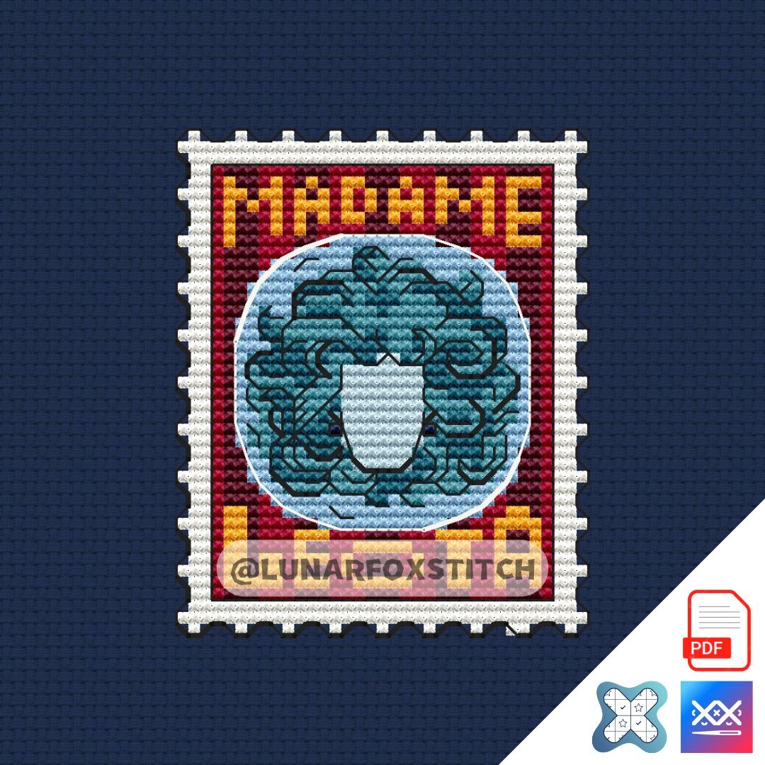Madame mini postage stamp cross stitch pattern
