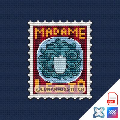 Madame mini postage stamp cross stitch pattern