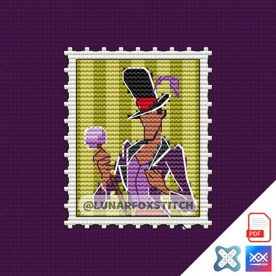 Villain mini postage stamp cross stitch pattern