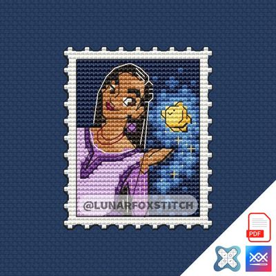 Princess mini postage stamp cross stitch pattern