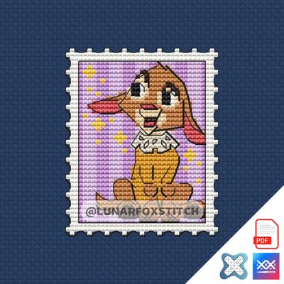 Princess animal mini postage stamp cross stitch pattern
